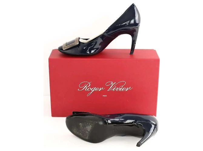 Roger Vivier Marine Lacklederabsätze Marineblau - Ansicht 6