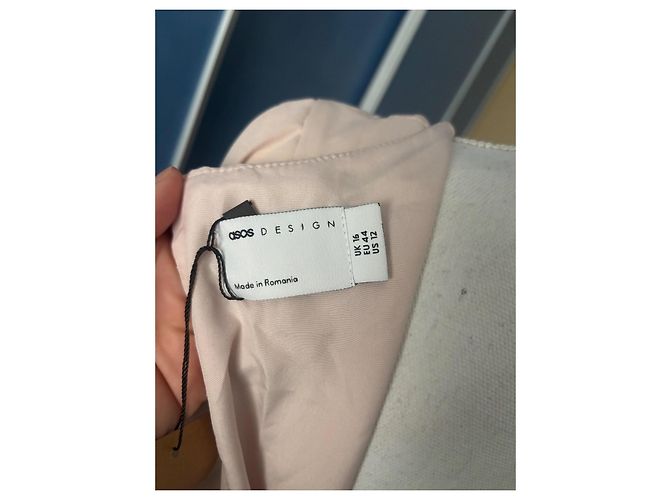 Asos Design transparentes rosa Kleid mit Schlitz vorne Pink - Ansicht 10