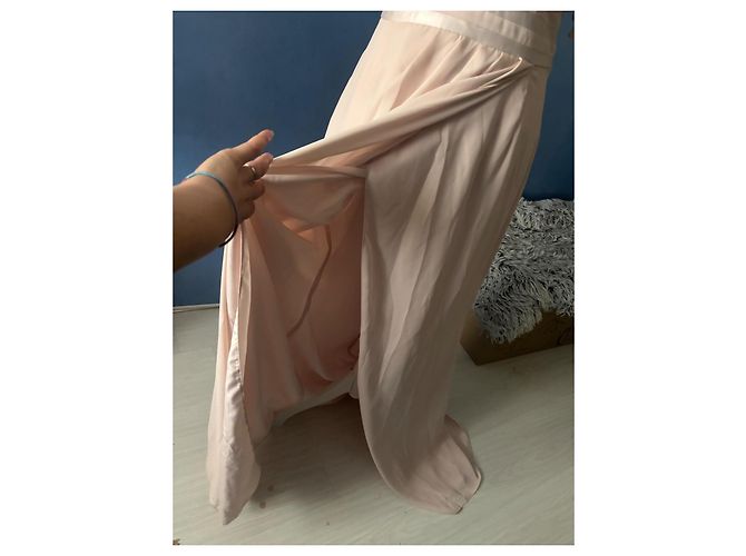 Asos Design transparentes rosa Kleid mit Schlitz vorne Pink - Ansicht 3