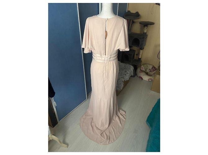Asos Design transparentes rosa Kleid mit Schlitz vorne Pink - Ansicht 7