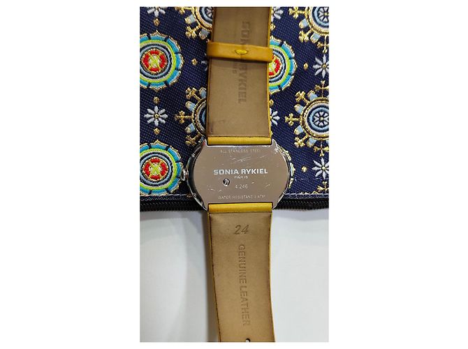 Orologio Ovale Sonia Rykiel con Quadrante Nero e Strass Verde - vista 5