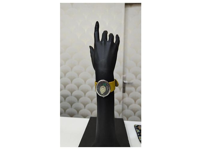 Orologio Ovale Sonia Rykiel con Quadrante Nero e Strass Verde - vista 9