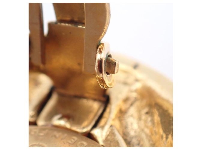 Chanel Vintage Round Clip-On Metal mit Faux Pearl Golden - Ansicht 7