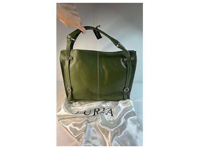 Borsa in pelle verde Furla - vista 4