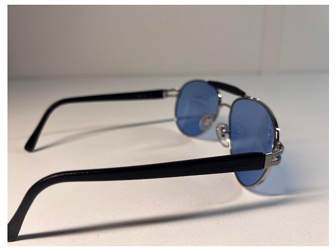 Occhiali da sole aviator Salvatore Ferragamo Nero Blu Silver hardware - vista 6