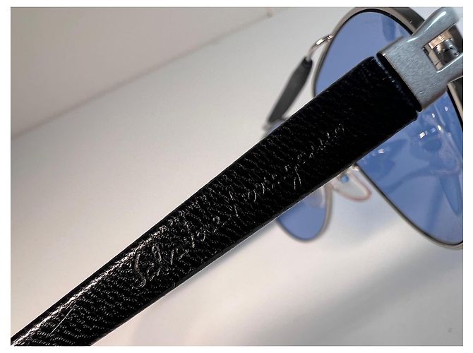 Occhiali da sole aviator Salvatore Ferragamo Nero Blu Silver hardware - vista 7