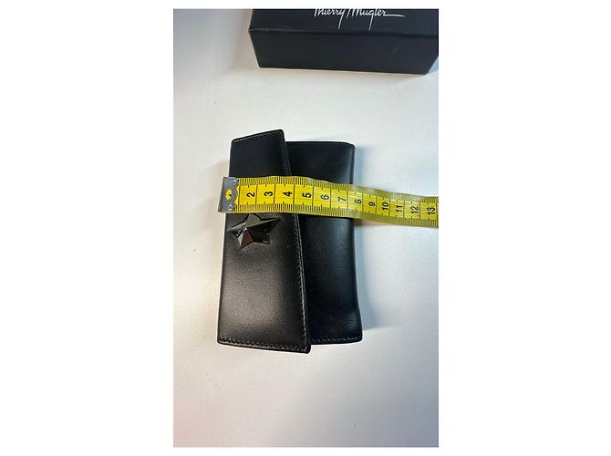Cartera de cuero negro Thierry Mugler con estrella - vista 11
