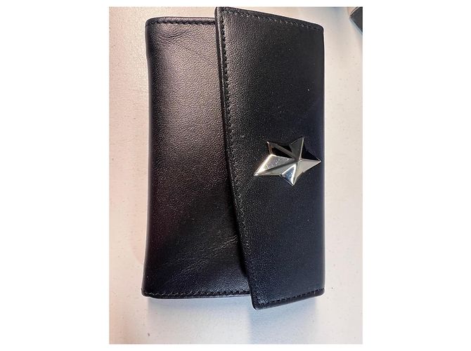 Cartera de cuero negro Thierry Mugler con estrella - vista 2