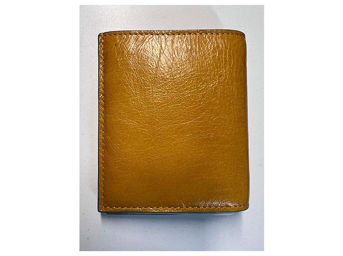 Autre Marque Cartera Piquadro de cuero amarillo - vista 4