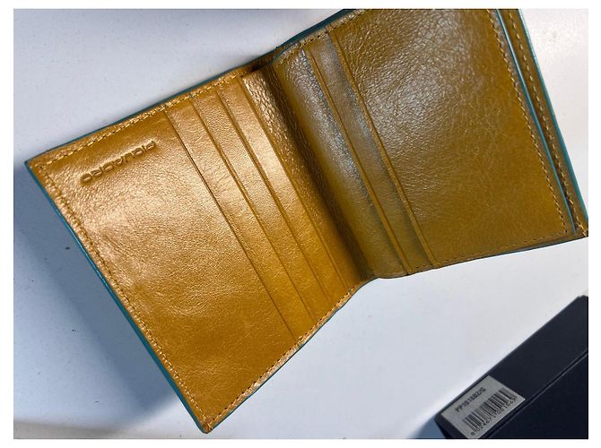 Autre Marque Cartera Piquadro de cuero amarillo - vista 5