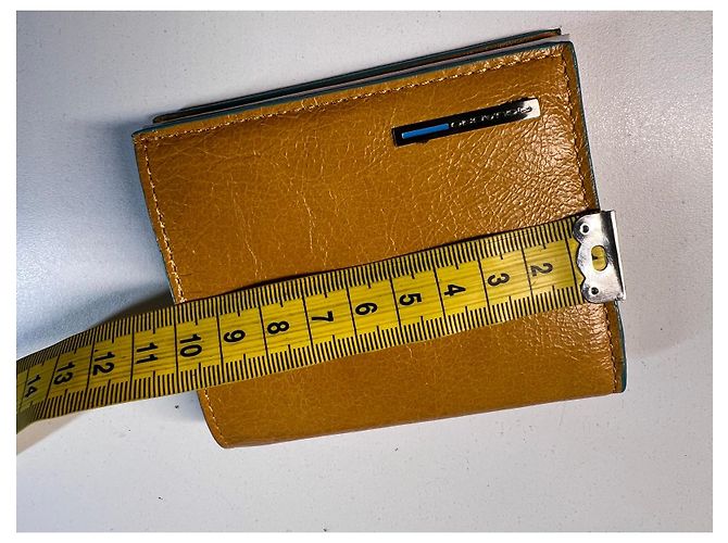 Autre Marque Cartera Piquadro de cuero amarillo - vista 8