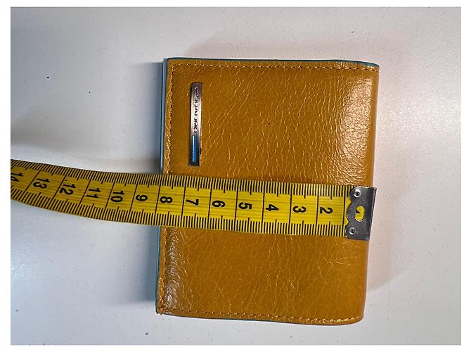 Autre Marque Cartera Piquadro de cuero amarillo - vista 9