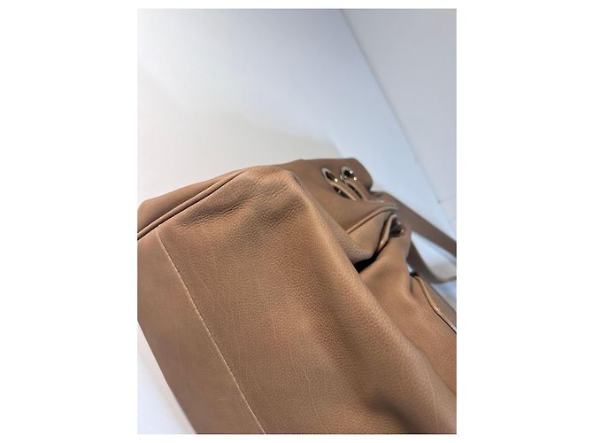 Borsa a mano in pelle beige di Jimmy Choo - vista 10