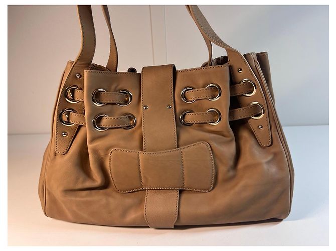 Borsa a mano in pelle beige di Jimmy Choo - vista 12