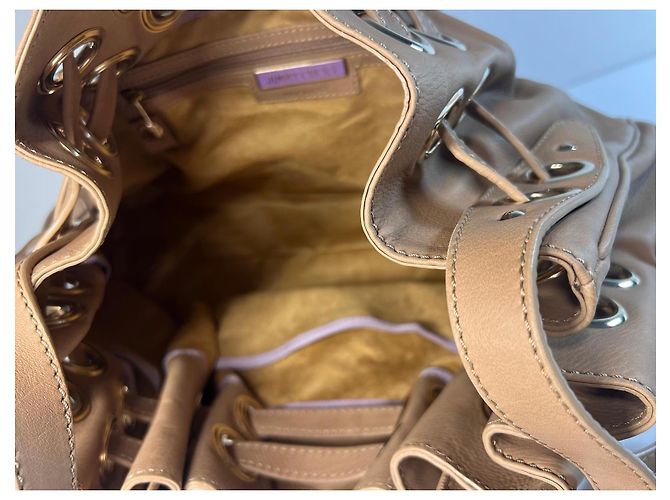 Borsa a mano in pelle beige di Jimmy Choo - vista 14