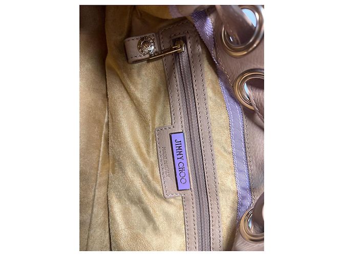 Borsa a mano in pelle beige di Jimmy Choo - vista 16