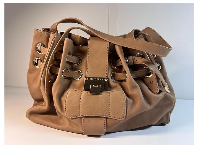 Borsa a mano in pelle beige di Jimmy Choo - vista 2