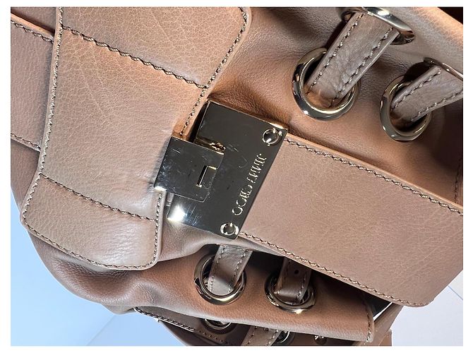 Borsa a mano in pelle beige di Jimmy Choo - vista 3