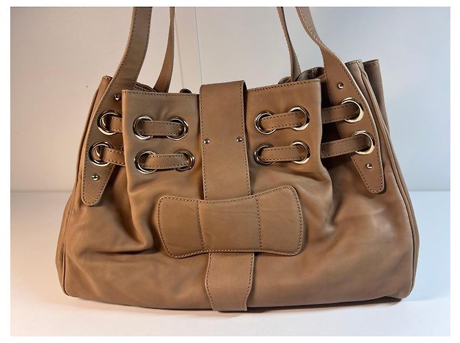 Borsa a mano in pelle beige di Jimmy Choo - vista 5