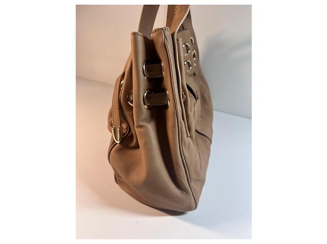 Borsa a mano in pelle beige di Jimmy Choo - vista 6
