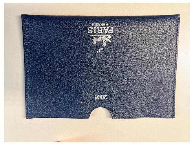 Hermès Leather Postcard Pouch Blue - view 3