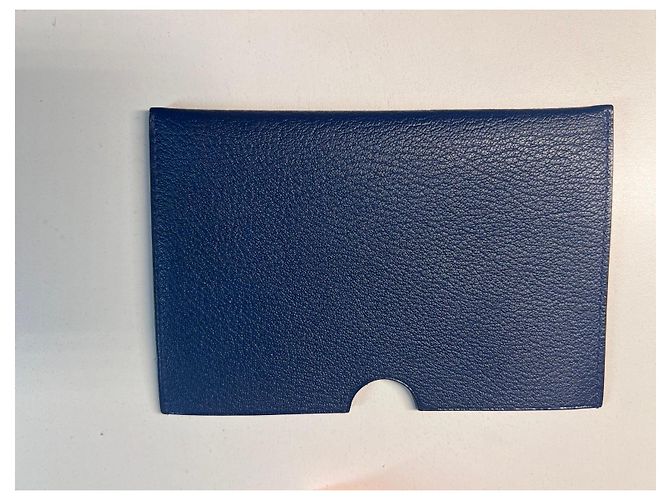 Hermès Leather Postcard Pouch Blue - view 6