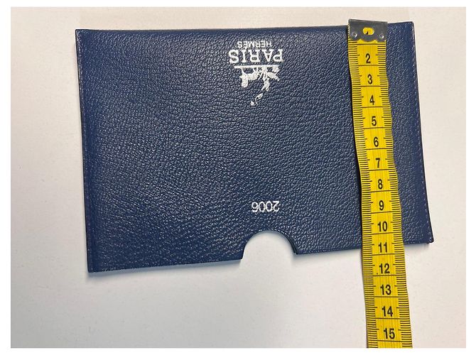 Hermès Leather Postcard Pouch Blue - view 8