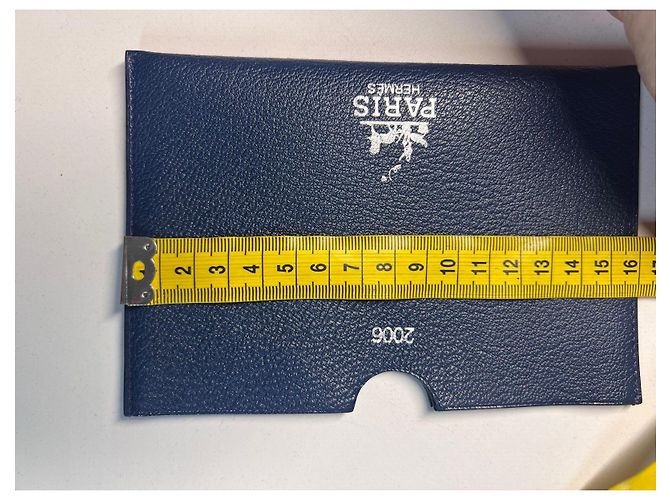 Hermès Leather Postcard Pouch Blue - view 9