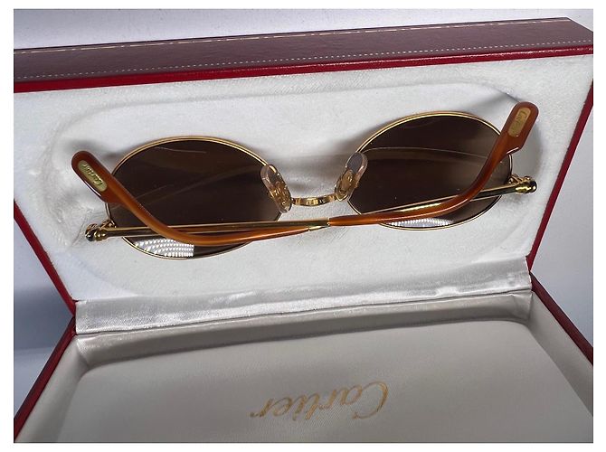 Gafas de sol Cartier de metal dorado - vista 12