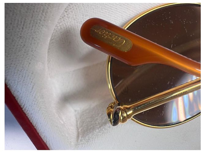 Gafas de sol Cartier de metal dorado - vista 13