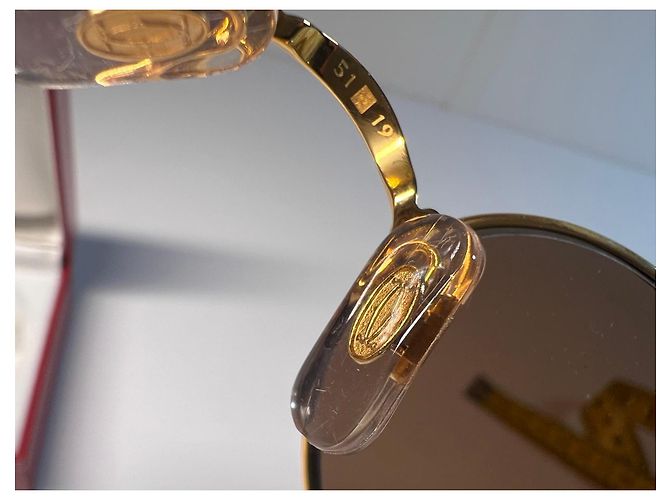 Gafas de sol Cartier de metal dorado - vista 8