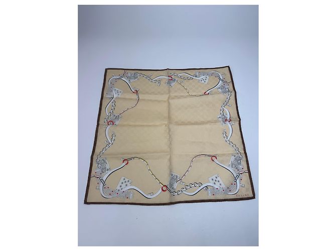 Céline Sciarpa monogramma vintage Celine oro bianco D'oro - vista 8