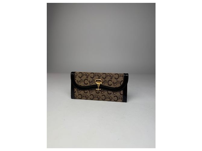 Céline Vintage Celine Paris Macadam Monogram Wallet Brown Camel - view 10