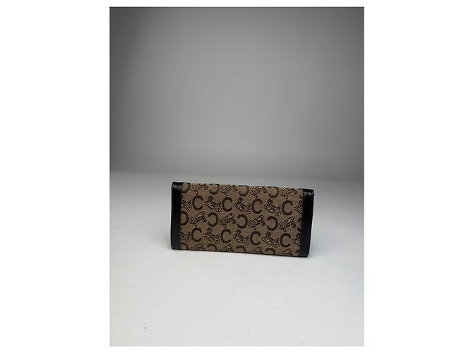 Céline Vintage Celine Paris Macadam Monogram Wallet Brown Camel - view 11