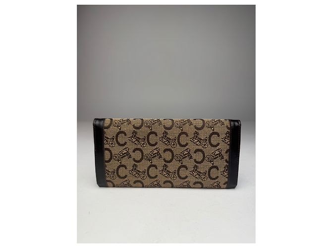 Céline Vintage Celine Paris Macadam Monogram Wallet Brown Camel - view 2