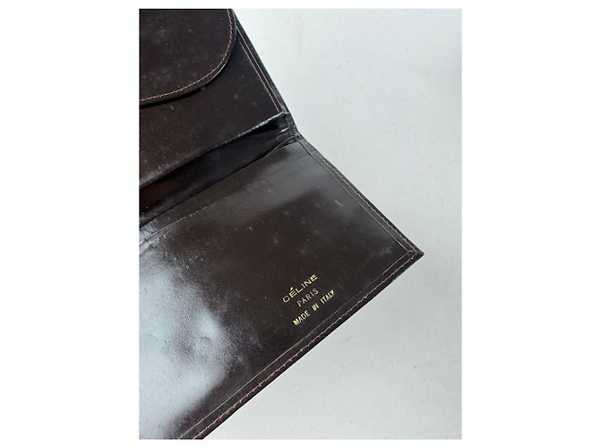 Céline Vintage Celine Paris Macadam Monogram Wallet Brown Camel - view 6