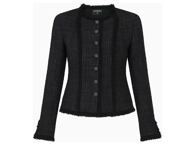 Chanel Tweed Jacke Schwarz - Ansicht 2