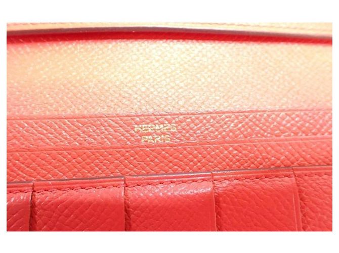 Béarn Cartera Hermès Roja de Piel - vista 13