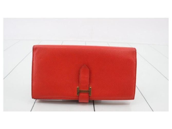 Béarn Cartera Hermès Roja de Piel - vista 2