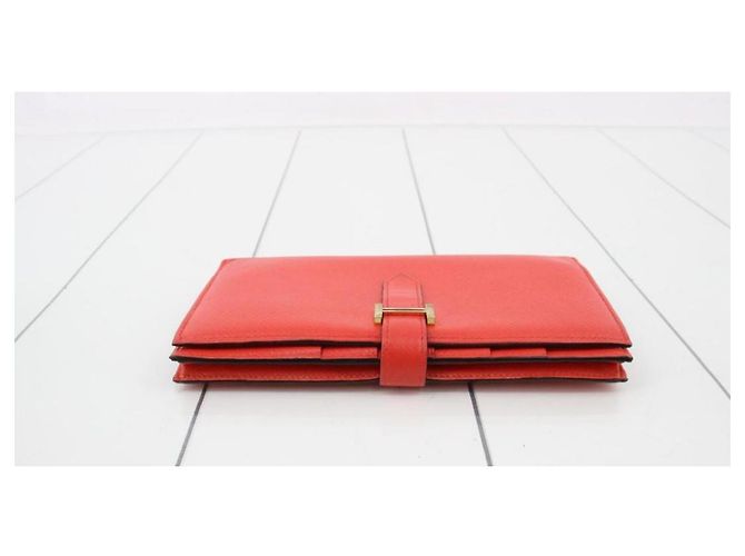 Béarn Cartera Hermès Roja de Piel - vista 4