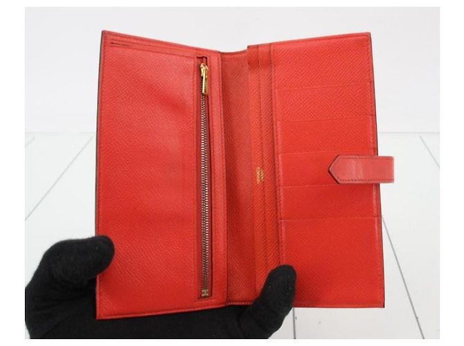 Béarn Cartera Hermès Roja de Piel - vista 5