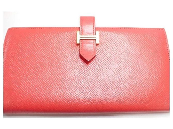 Béarn Cartera Hermès Roja de Piel - vista 7