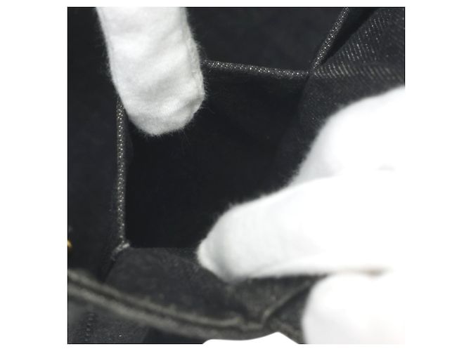 Prada 2-Wege Denim Canapa Tote Bag Schwarz - Ansicht 15