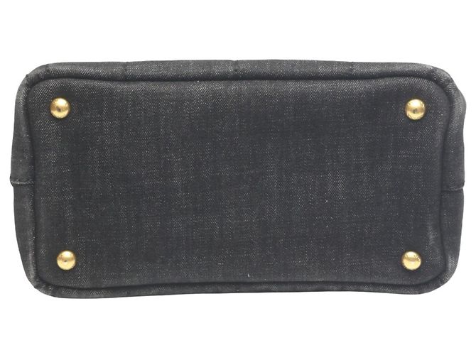 Prada 2-Wege Denim Canapa Tote Bag Schwarz - Ansicht 5