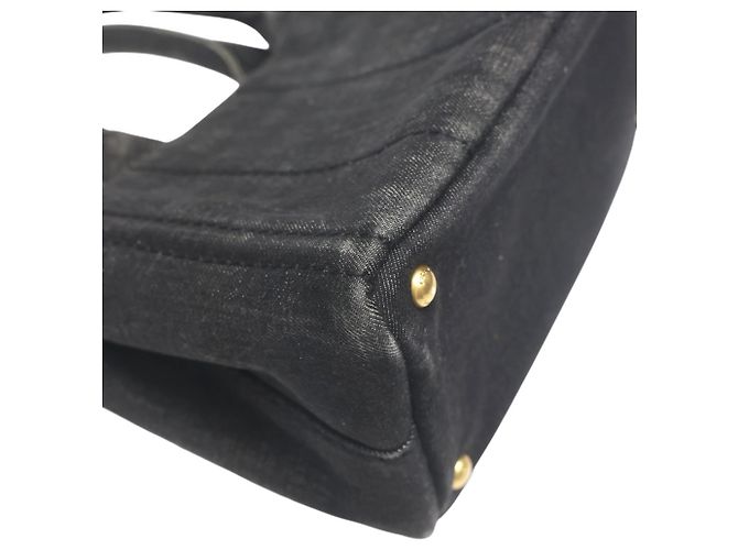 Prada 2-Wege Denim Canapa Tote Bag Schwarz - Ansicht 8