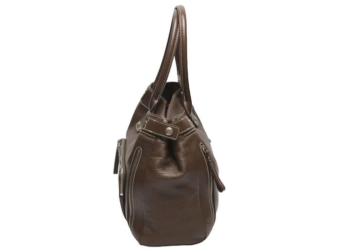 Longchamp Leder Tote Bag Braun - Ansicht 4