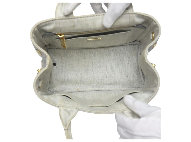 Bolsa Tote Canapa da Prada Branco - vista 15