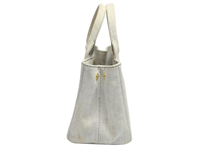 Bolsa Tote Canapa da Prada Branco - vista 5