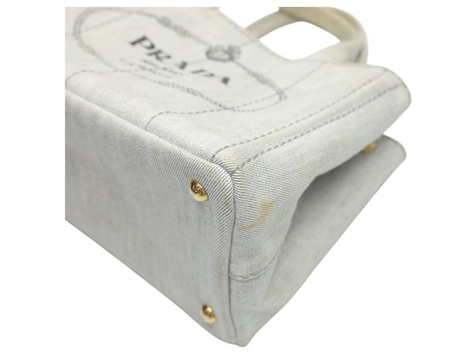 Bolsa Tote Canapa da Prada Branco - vista 7