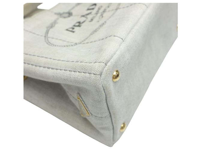 Bolsa Tote Canapa da Prada Branco - vista 8